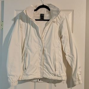 The North Face White Shell  Hooded Rain Jacket